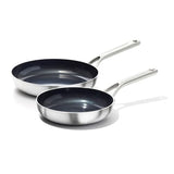 Stainless Steel Mira Series 2 Pack Frypans - Ceramic G1