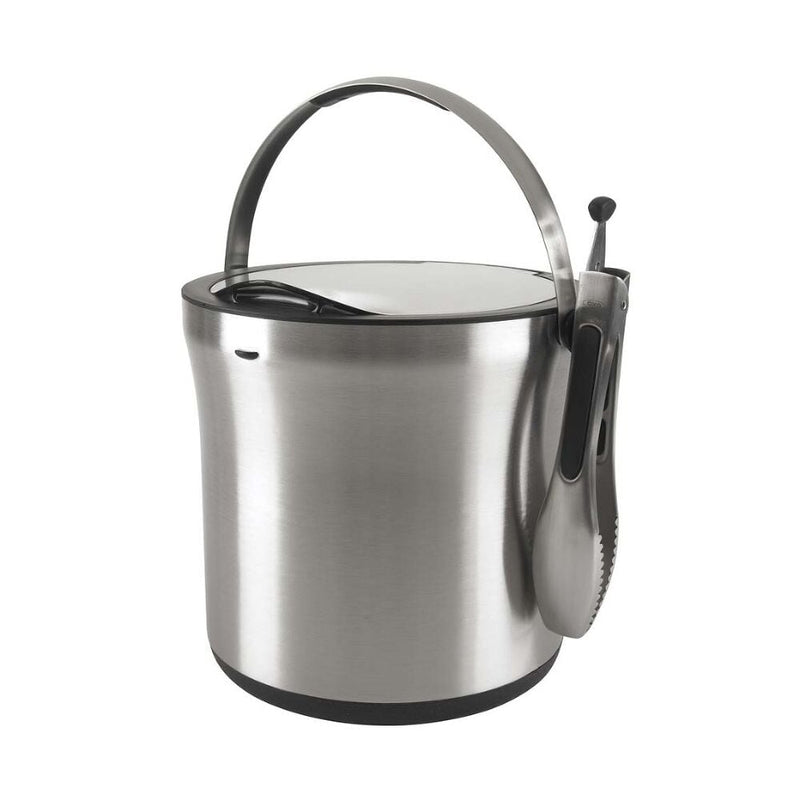 Steel Ice Bucket & Tong Set X0