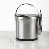 Steel Ice Bucket & Tong Set X0