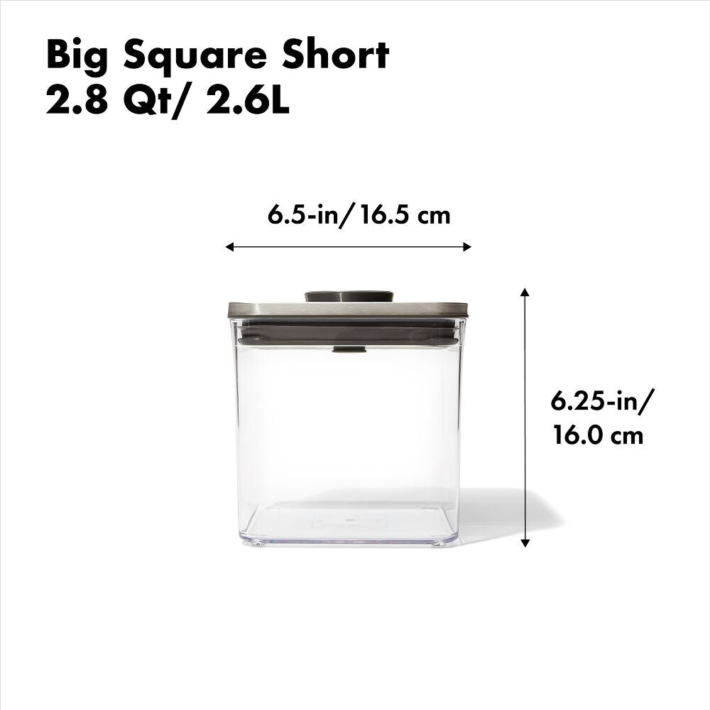 POP Container - Big Square Short (2.8 Qt/2.6 L) D3