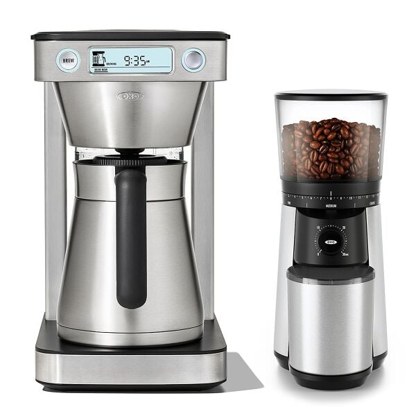 12-Cup Coffee Maker with Podless Single-Serve Function & Conical Burr Coffee Grinder Bundle V5