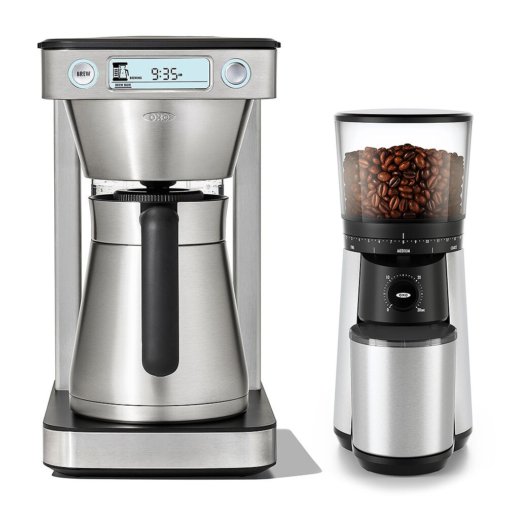 12-Cup Coffee Maker with Podless Single-Serve Function & Conical Burr Coffee Grinder Bundle V5