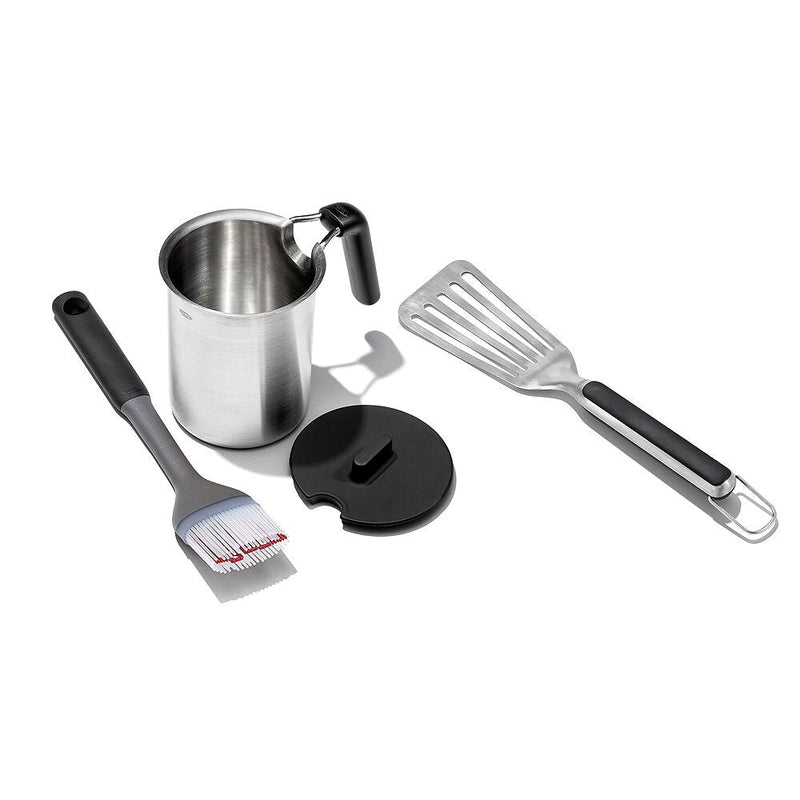 Grilling Basting Pot and Brush Set & Grilling Precision Turner Bundle H2