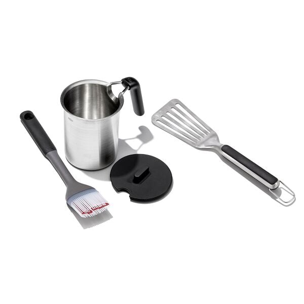Grilling Basting Pot and Brush Set & Grilling Precision Turner Bundle H2