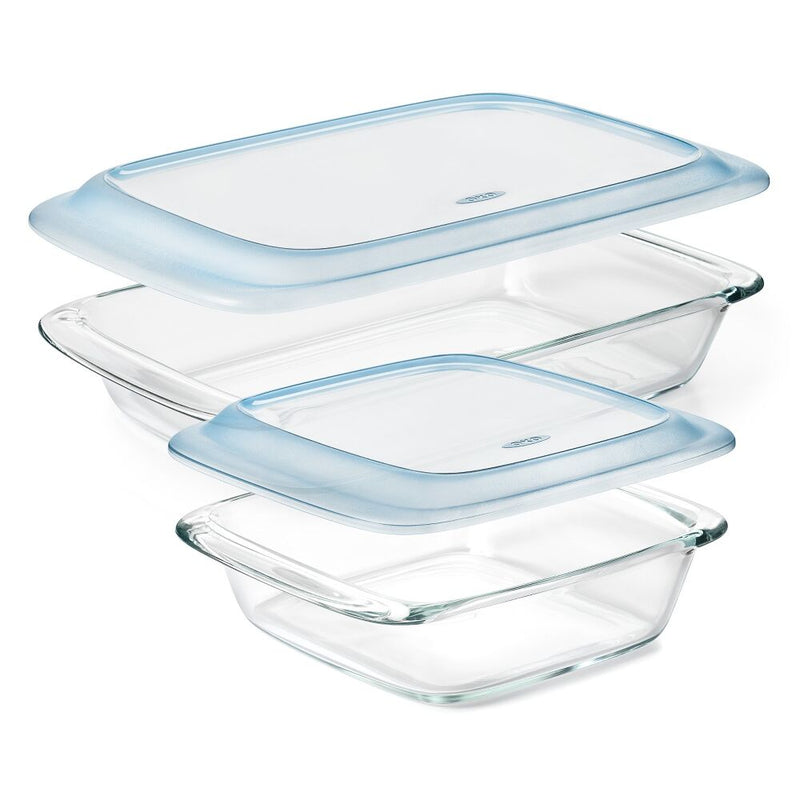 Glass Baking Dish with Lid (2.0 Qt) & Glass Baking Dish with Lid (3.0 Qt) Bundle X8