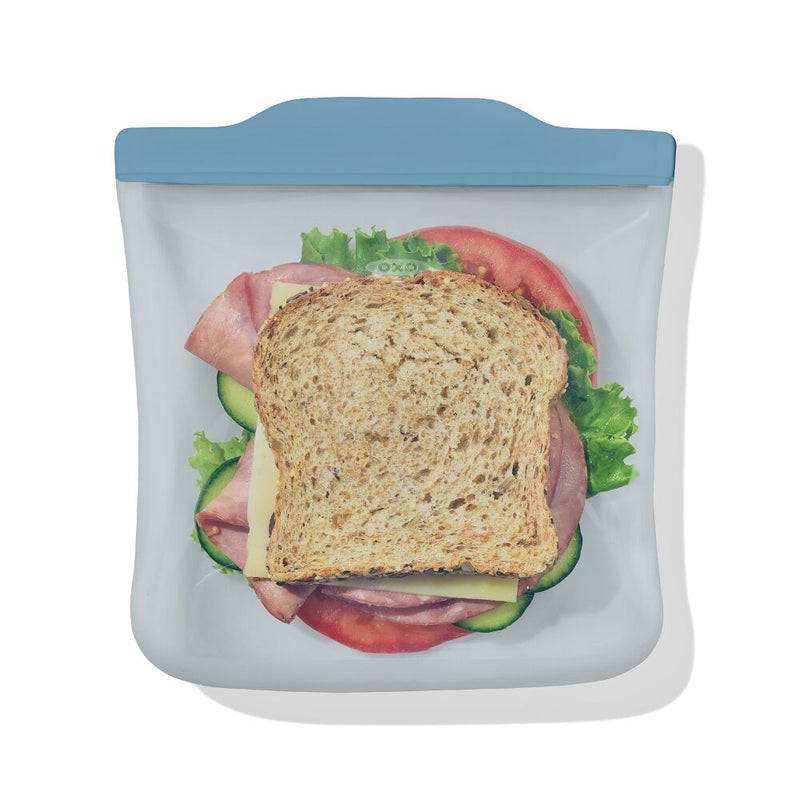 Silicone Reusable Bag  Sandwich (28 oz) - Ocean Blue O6