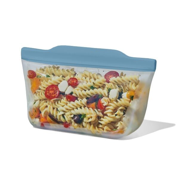 Silicone Reusable Bag  Stand-Up Quart (32 oz) - Ocean Blue K2
