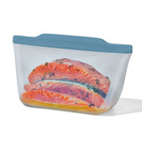 Silicone Reusable Bag  Stand-Up Half Gallon (64 oz) - Ocean Blue B1