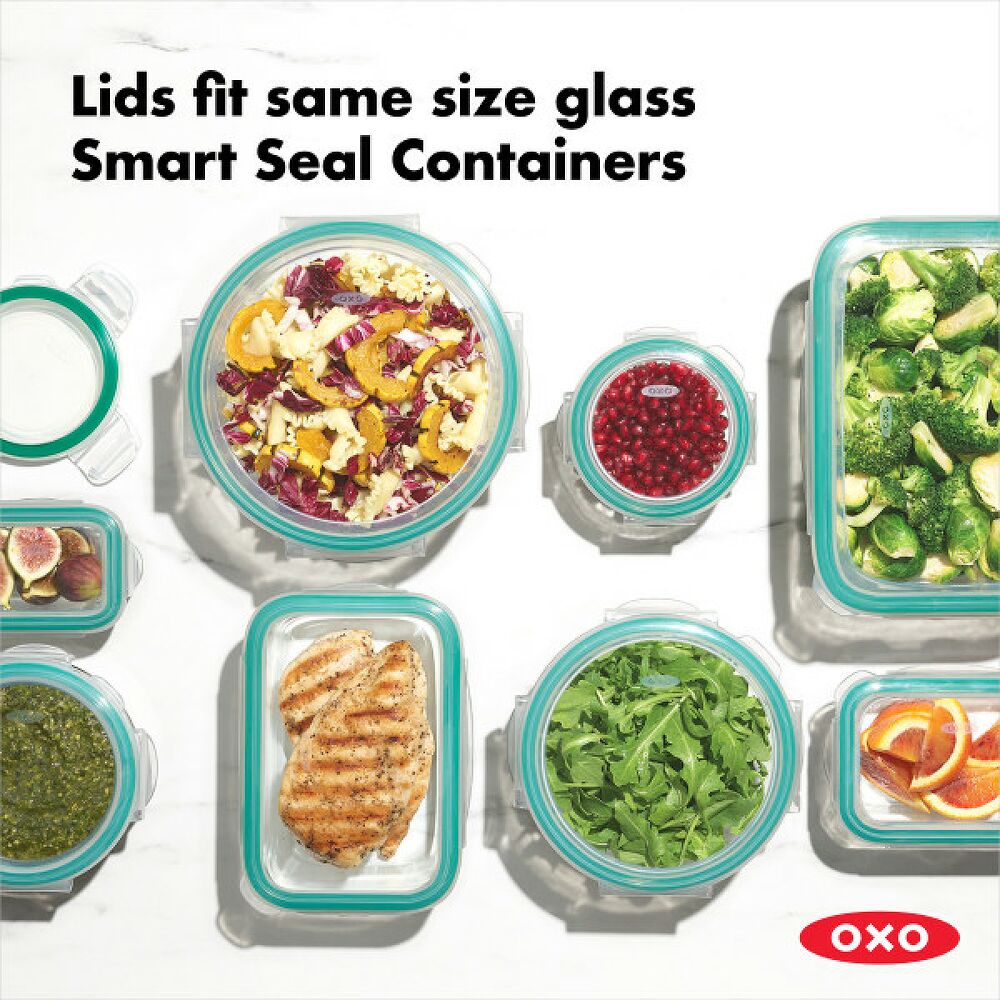 8 Piece Smart Seal Glass Round Container Set X6