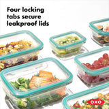 8 Piece Smart Seal Glass Round Container Set X6