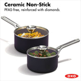 Ceramic Professional Non-Stick 4-Piece Saucepan Set (1.7 Qt & 2.3 Qt) B0