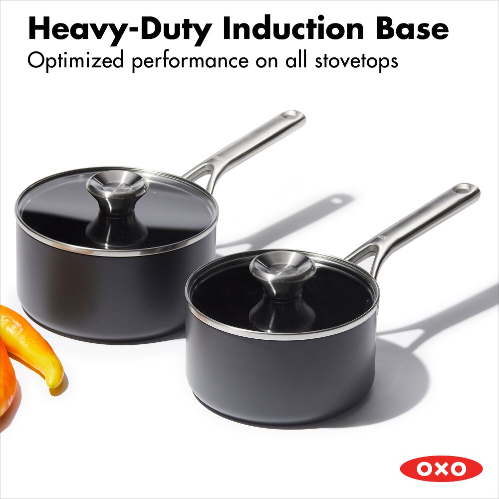 Ceramic Professional Non-Stick 4-Piece Saucepan Set (1.7 Qt & 2.3 Qt) B0