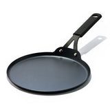 Obsidian Carbon Steel 10-Inch Crêpe Pan with Silicone Sleeve D3