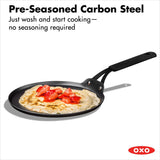 Obsidian Carbon Steel 10-Inch Crêpe Pan with Silicone Sleeve R9