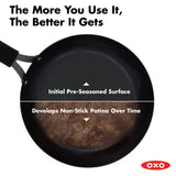 Obsidian Carbon Steel 10-Inch Crêpe Pan with Silicone Sleeve D3