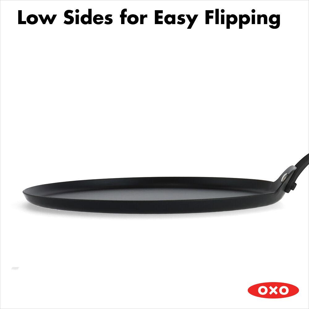Obsidian Carbon Steel 10-Inch Crêpe Pan with Silicone Sleeve R9