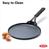 Obsidian Carbon Steel 10-Inch Crêpe Pan with Silicone Sleeve D3