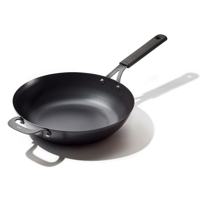 Carbon Steel Obsidian Series 12-Inch Wok with Silicone Sleeve O3