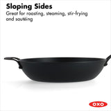 Carbon Steel Obsidian Series 12-Inch Wok with Silicone Sleeve O3