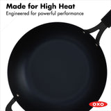 Carbon Steel Obsidian Series 12-Inch Wok with Silicone Sleeve O3