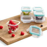 Baby Blocks Glass Food Storage Containers 4 Oz - Tot Teal Z5