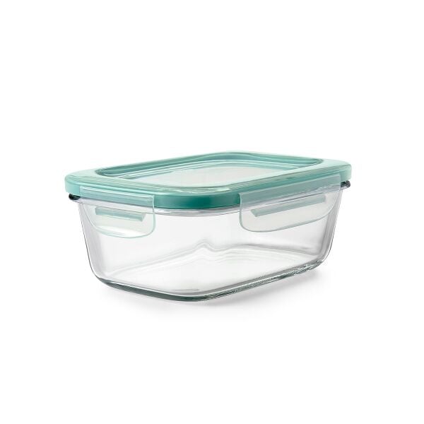 Smart Seal 3.5 Cup Glass Rectangle Container - Teal K7