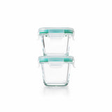4 Piece Smart Seal Glass Mini Square Container Set U9