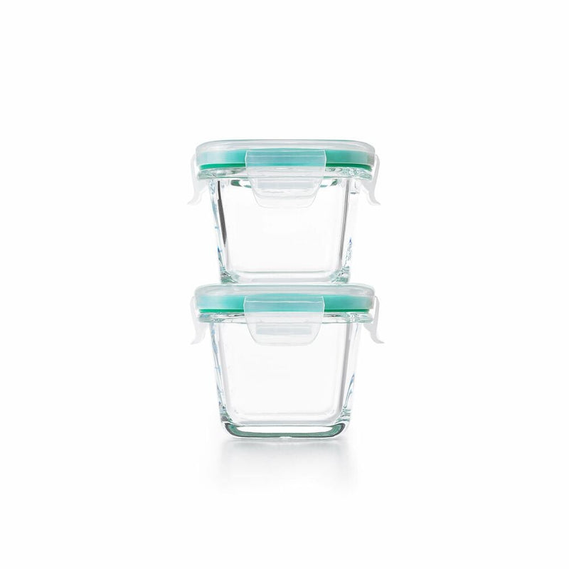 4 Piece Smart Seal Glass Mini Square Container Set U9
