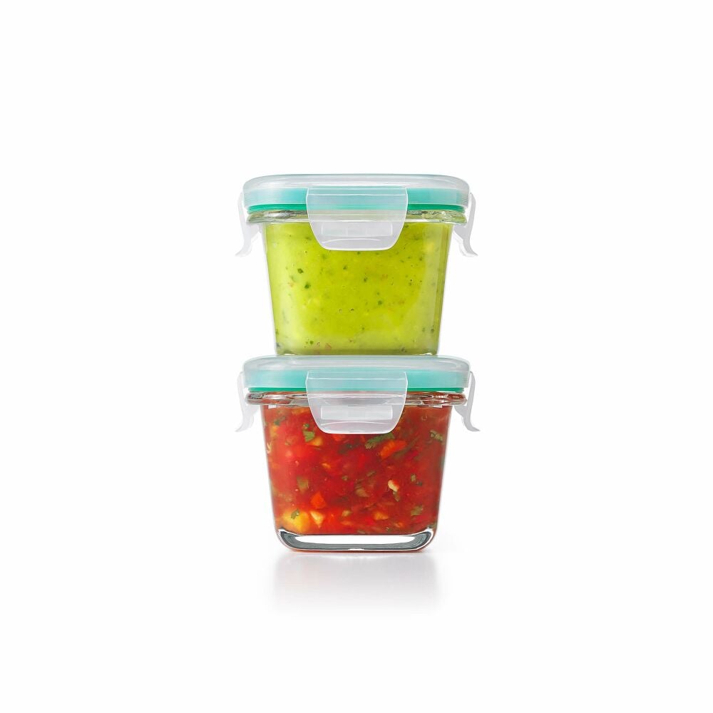 4 Piece Smart Seal Glass Mini Square Container Set U9