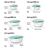 16 Piece Glass Smart Seal Everyday Container Set W2