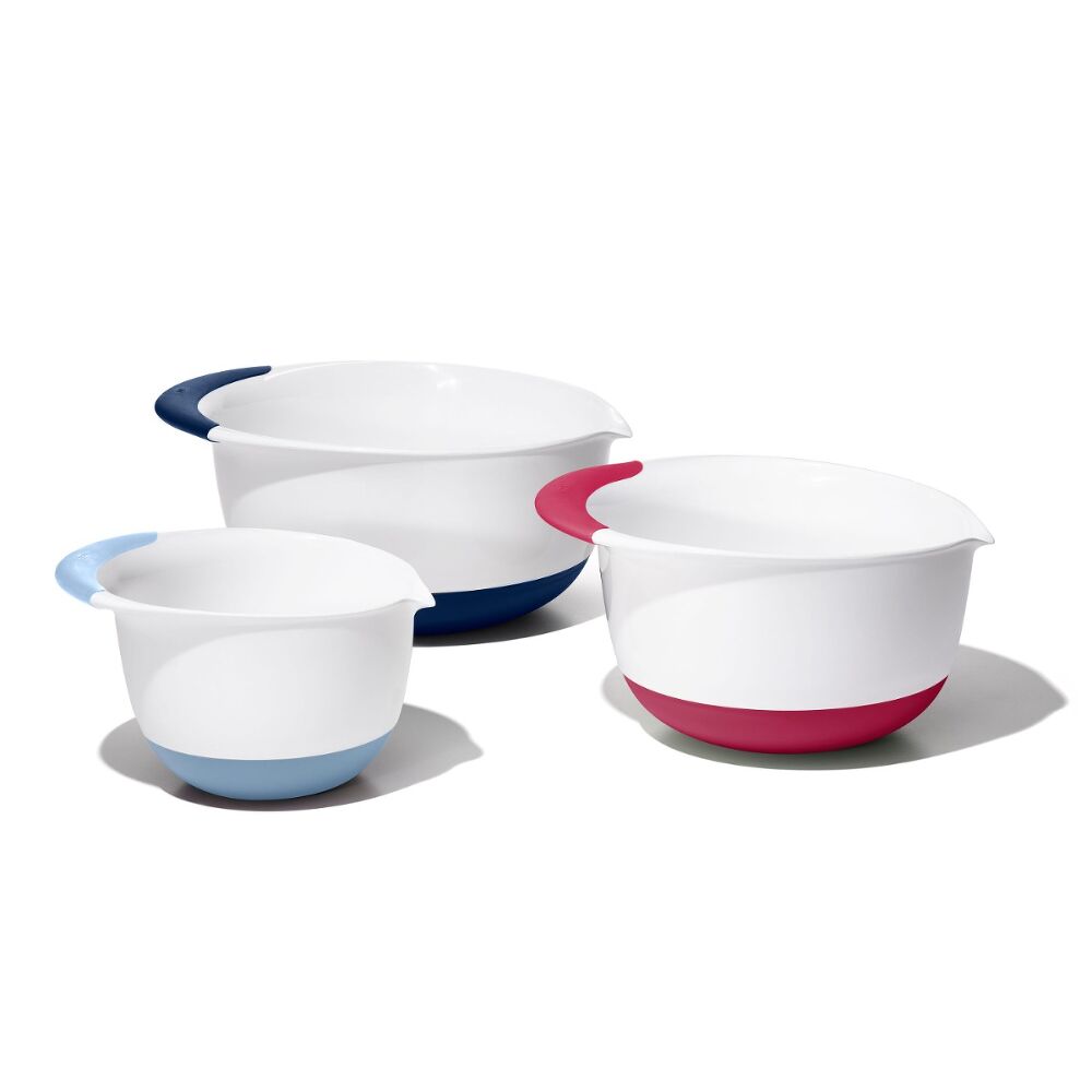 3 Piece Mixing Bowl Set New Colored Handles F7