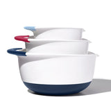 3 Piece Mixing Bowl Set New Colored Handles F7