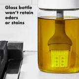 Glass Oil Bottle and Silicone Brush Set W4