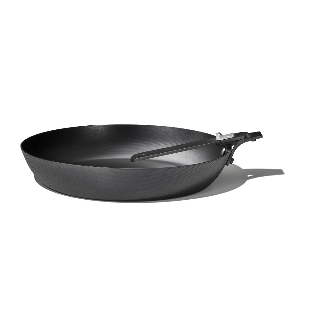 Outdoor 12-inch Carbon Steel Pan with Removable Handle Y2