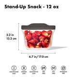 Outdoor Silicone Reusable Stand Up Snack Bag (12 oz) U8