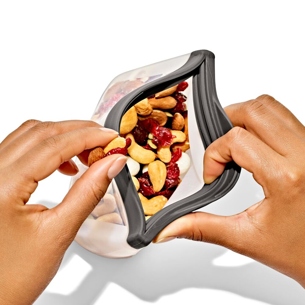 Outdoor Silicone Reusable Stand Up Snack Bag (12 oz) U8