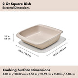 2 Qt Square Stoneware Baking Dish N7