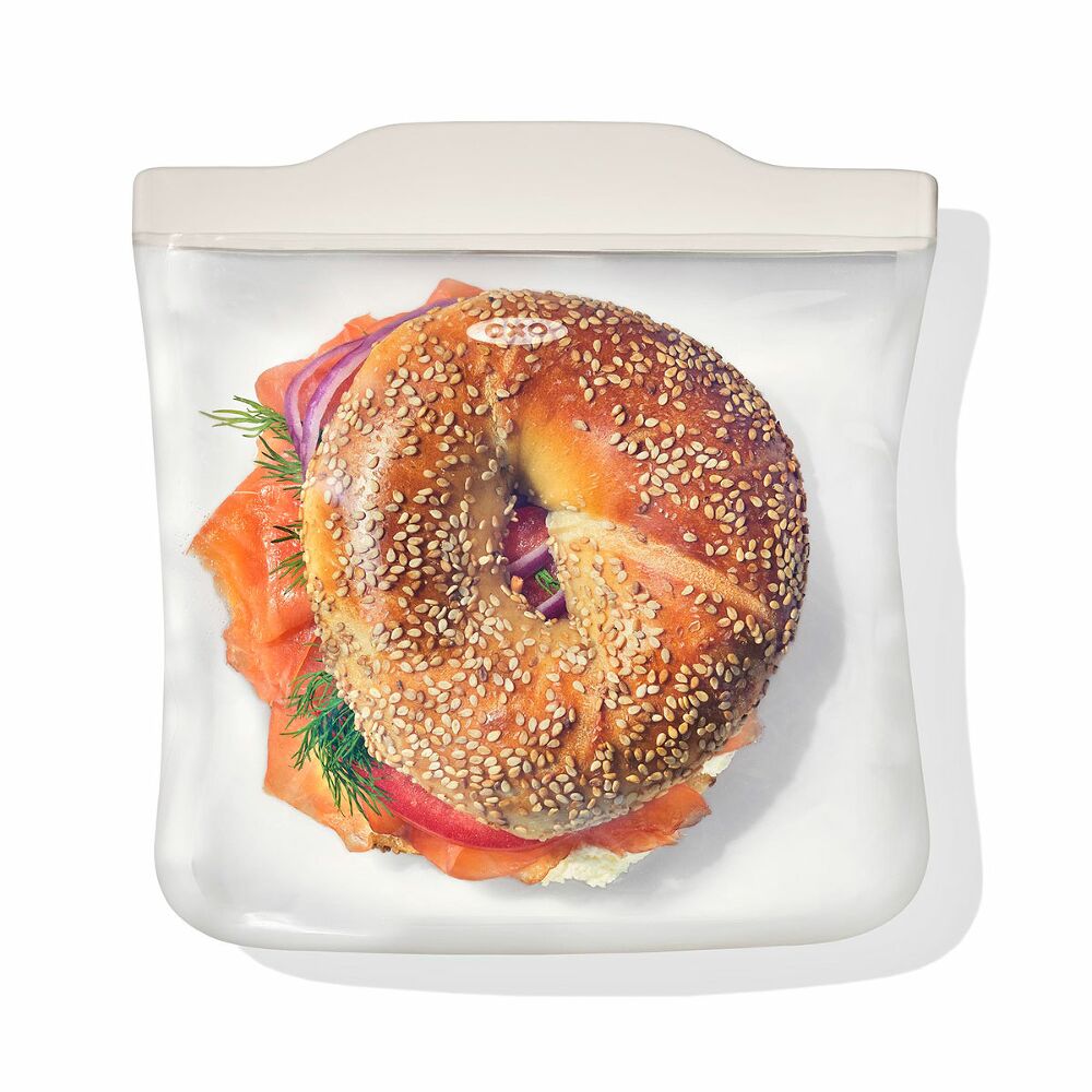 Silicone Reusable Bag -  4 Piece Lunch Set - Oat/Lagoon Z2