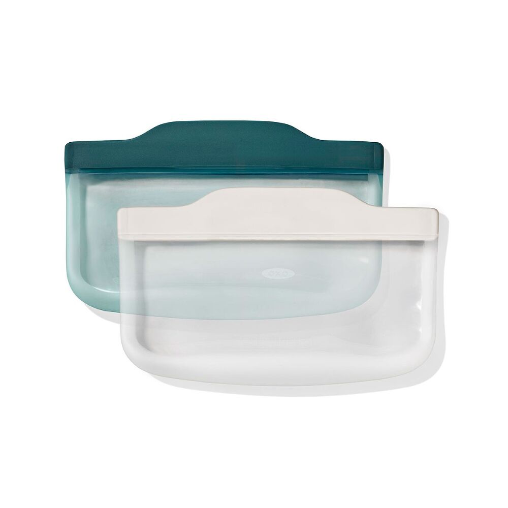 Silicone Reusable Bag -  4 Piece Lunch Set - Oat/Lagoon Z2