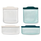 Silicone Reusable Bag -  4 Piece Lunch Set - Oat/Lagoon Z2