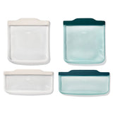 Silicone Reusable Bag -  4 Piece Lunch Set - Oat/Lagoon Z2