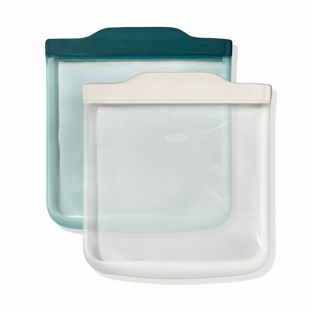 Silicone Reusable Bag -  4 Piece Lunch Set - Oat/Lagoon S6