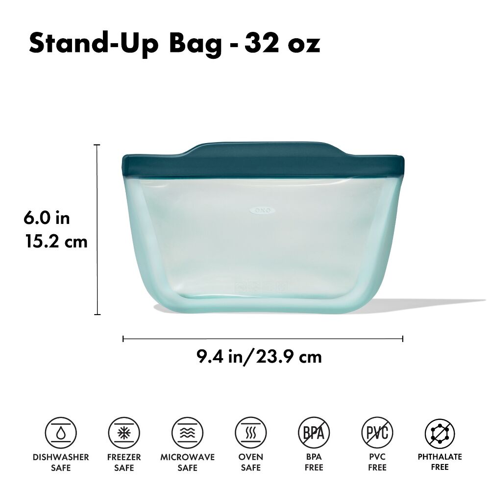 Silicone Reusable Bag - Stand-Up Quart (32 oz) - Lagoon M1