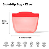 Silicone Reusable Bag - Stand-Up Snack (12 oz) – Watermelon H1