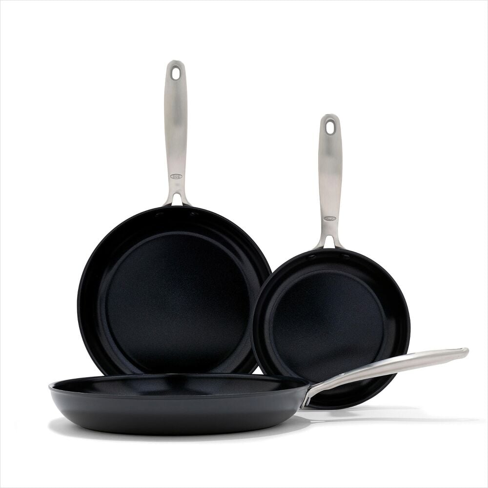 Enhanced Non-Stick 3-Piece Frypan Set — Black Y4