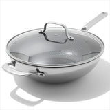 Trident Hybrid Non-Stick Stainless Steel 5 Qt Wok with Lid U6