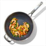 Trident Hybrid Non-Stick Stainless Steel 5 Qt Wok with Lid U6