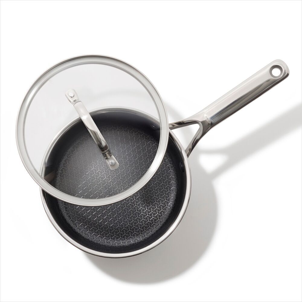 Trident Hybrid Non-Stick Stainless Steel 2.5 Qt Saucepan with Lid H9