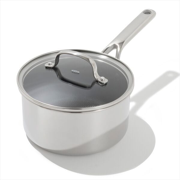 Trident Hybrid Non-Stick Stainless Steel 2.5 Qt Saucepan with Lid Z2