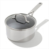 Trident Hybrid Non-Stick Stainless Steel 2.5 Qt Saucepan with Lid H9